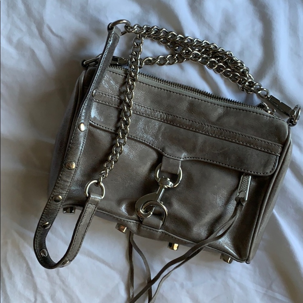 Rebecca Minkoff MAC mini crossbody grey leather